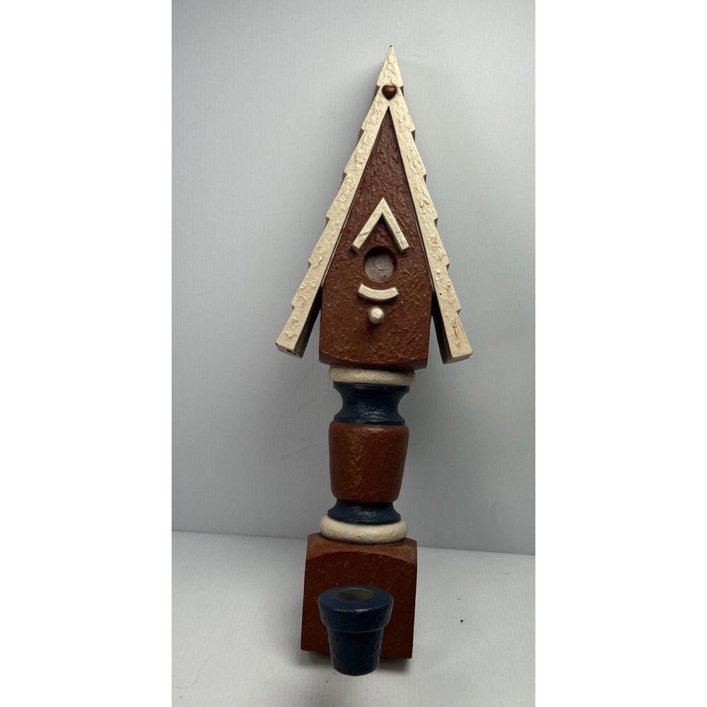 Vintage Home Interiors Birdhouse Wall Candle Sconce 5099B 17” Molded Plastic